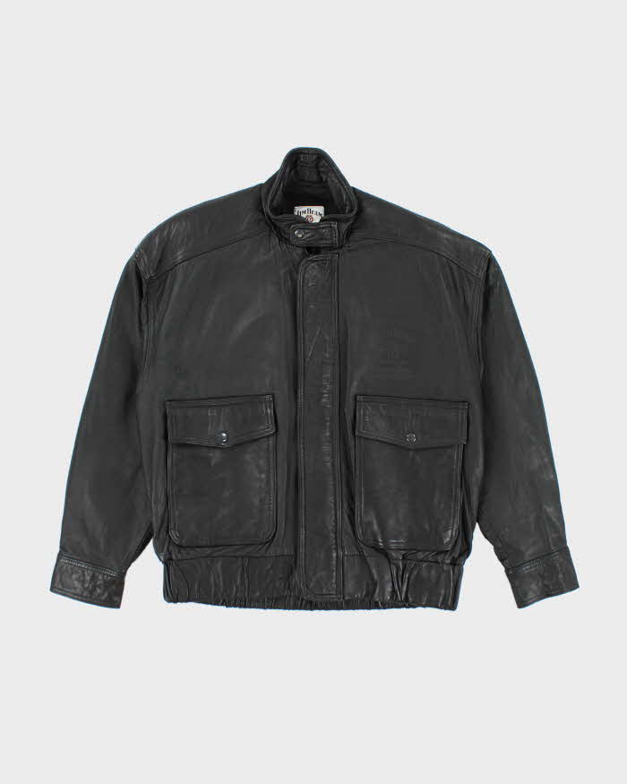 Vintage 90's Jim Beam Heavyweight Leather Biker Jacket - L