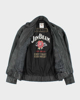 Vintage 90's Jim Beam Heavyweight Leather Biker Jacket - L