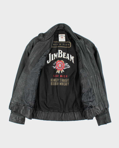Vintage 90's Jim Beam Heavyweight Leather Biker Jacket - L
