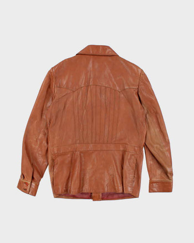 Vintage 70's Lantry Brown Leather Button Up Jacket - L