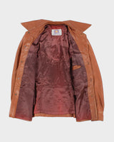 Vintage 70's Lantry Brown Leather Button Up Jacket - L