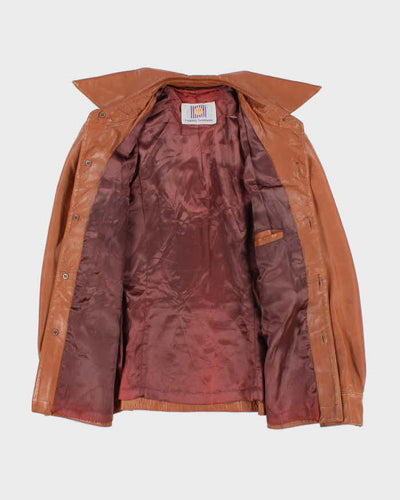 Vintage 70's Lantry Brown Leather Button Up Jacket - L