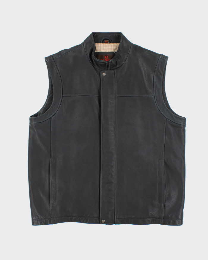 Vintage 90's Danier Heavyweight Brushed Leather Biker Gilet - XXL