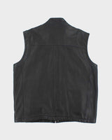 Vintage 90's Danier Heavyweight Brushed Leather Biker Gilet - XXL