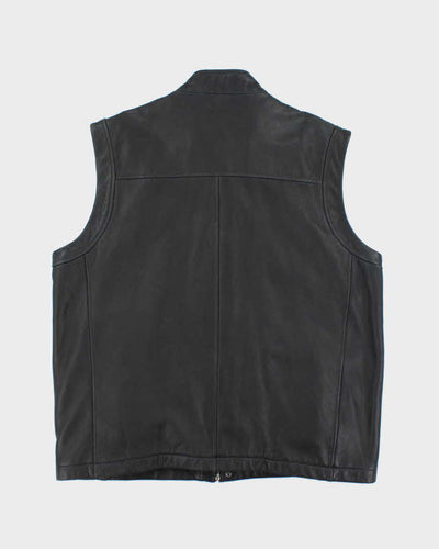 Vintage 90's Danier Heavyweight Brushed Leather Biker Gilet - XXL