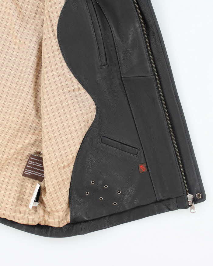 Vintage 90's Danier Heavyweight Brushed Leather Biker Gilet - XXL