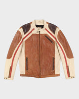 Vintage Y2K CMM Multi Tone Leather Biker Jacket - L