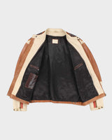 Vintage Y2K CMM Multi Tone Leather Biker Jacket - L