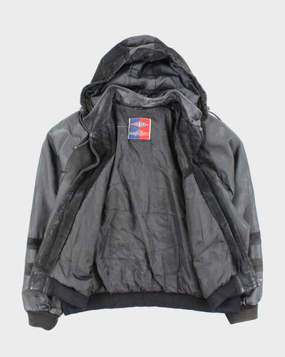 Vintage 90's Georgia Bulldogs Sports Heavyweight Hooded Leather Jacket - XL