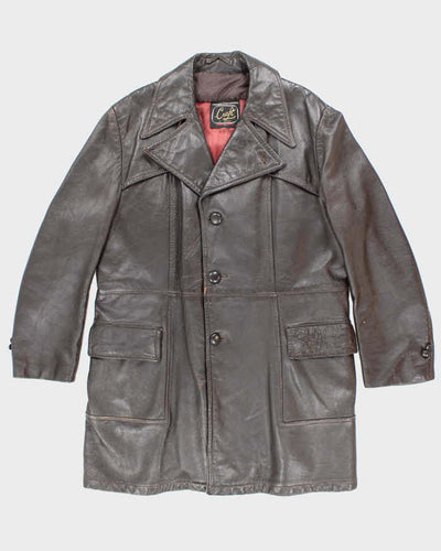 Vintage 70s Craft Of Canada Brown Leather Jacket - XL