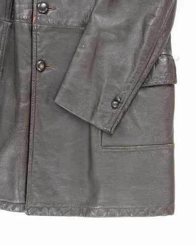 Vintage 70s Craft Of Canada Brown Leather Jacket - XL