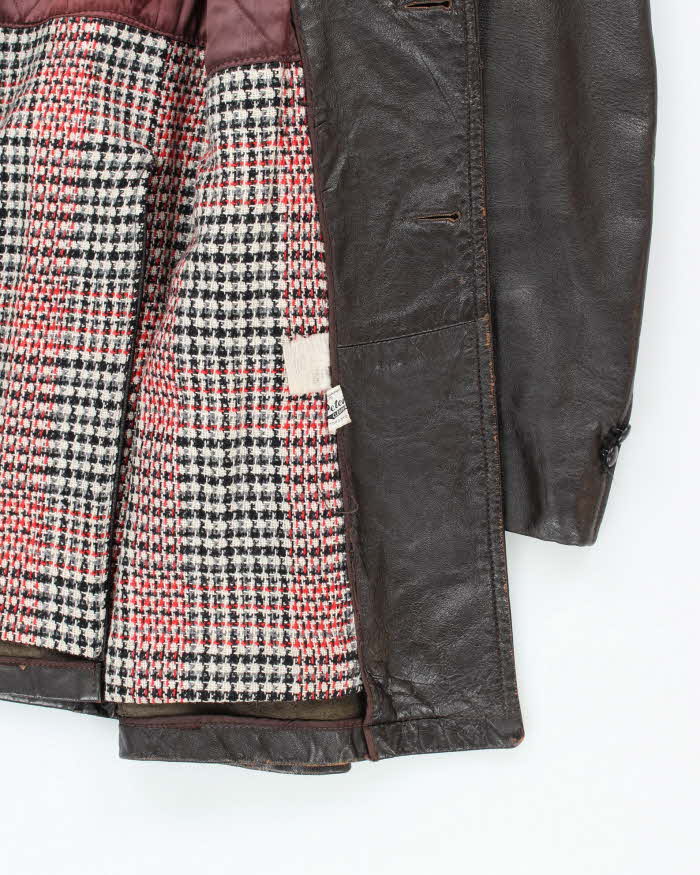 Vintage 70s Craft Of Canada Brown Leather Jacket - XL