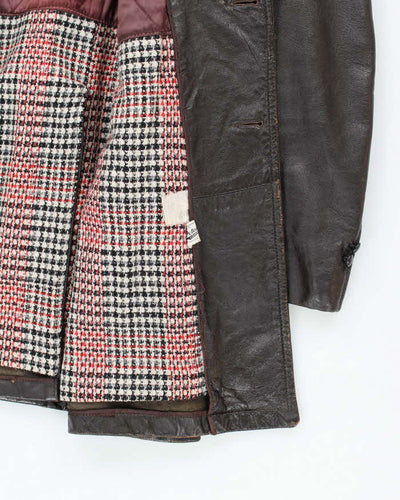 Vintage 70s Craft Of Canada Brown Leather Jacket - XL