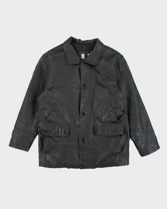 Vintage 90's Pelle Cuir Heavyweight Leather Button Up Jacket - L