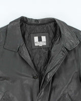 Vintage 90's Pelle Cuir Heavyweight Leather Button Up Jacket - L