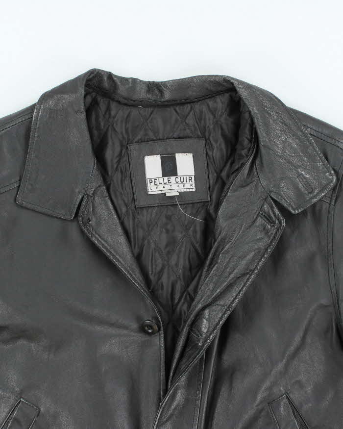 Vintage 90's Pelle Cuir Heavyweight Leather Button Up Jacket - L