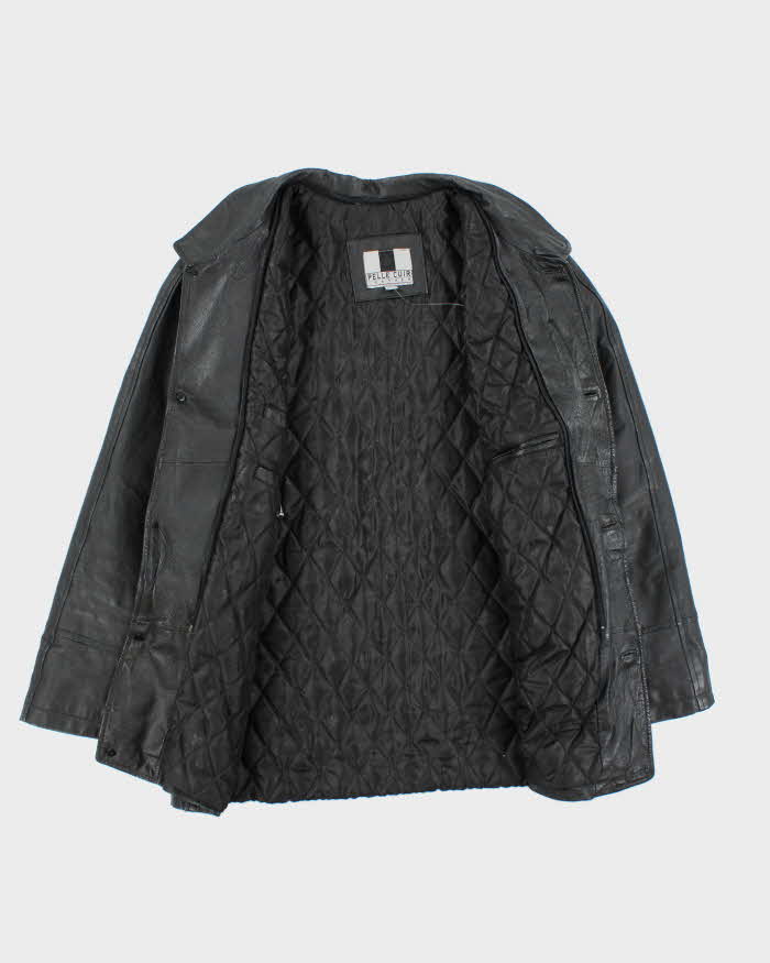 Vintage 90's Pelle Cuir Heavyweight Leather Button Up Jacket - L