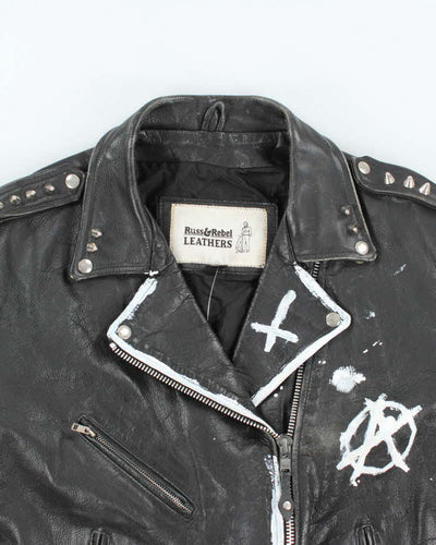 Vintage 90's Heavyweight Punk Style Leather Biker Jacket - XL