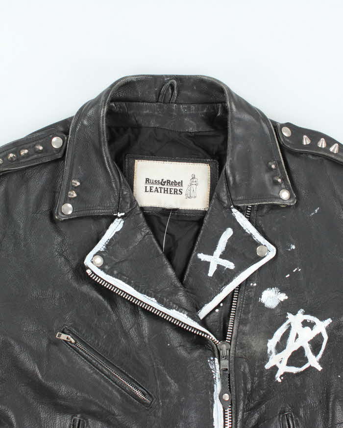 Vintage 90's Heavyweight Punk Style Leather Biker Jacket - XL