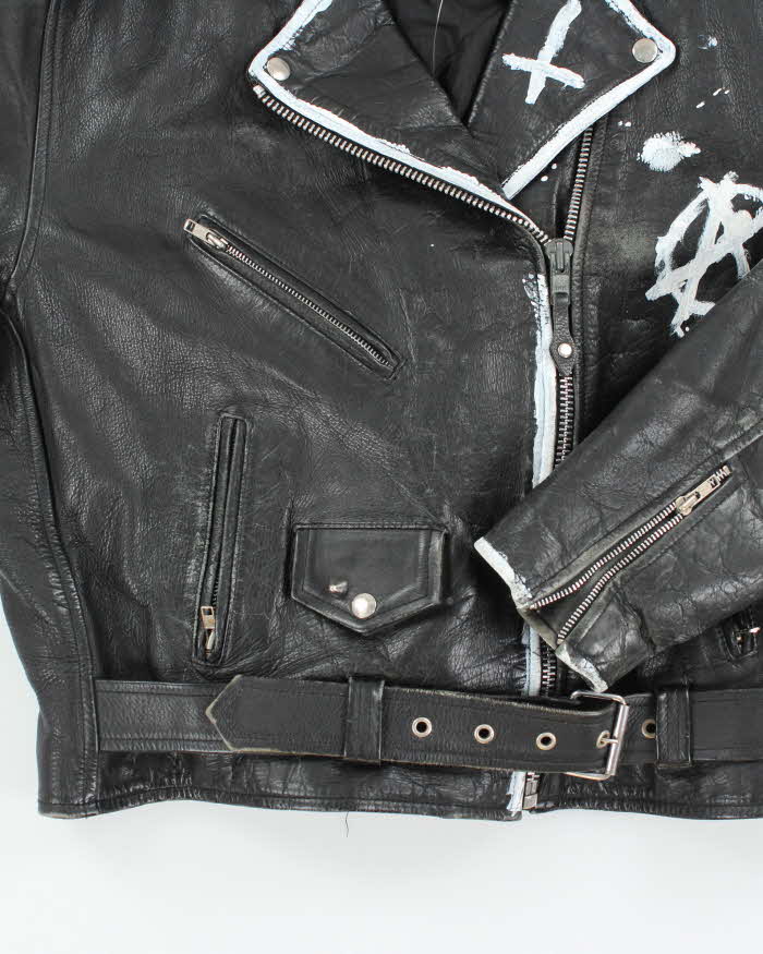 Vintage 90's Heavyweight Punk Style Leather Biker Jacket - XL
