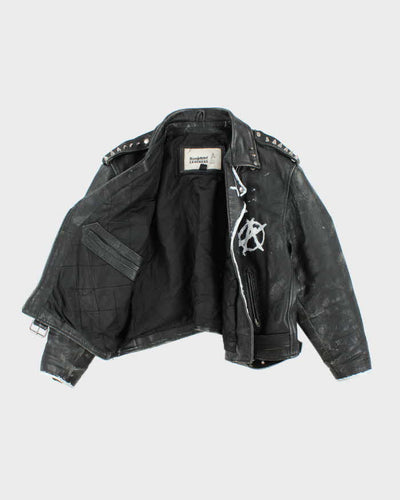 Vintage 90's Heavyweight Punk Style Leather Biker Jacket - XL
