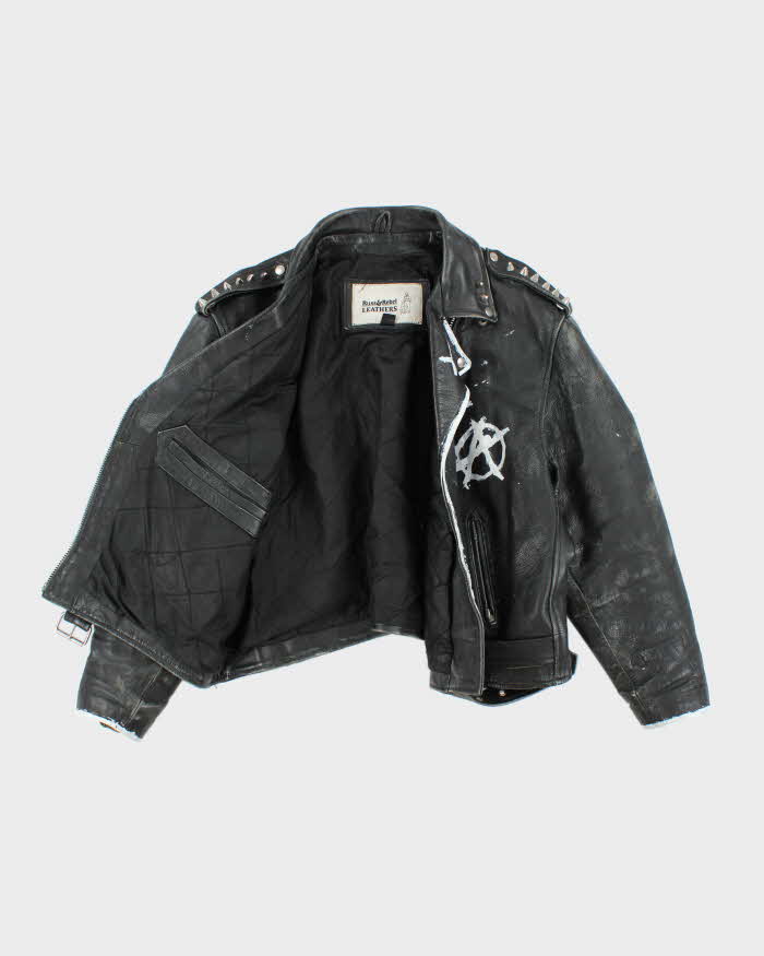 Vintage 90's Heavyweight Punk Style Leather Biker Jacket - XL