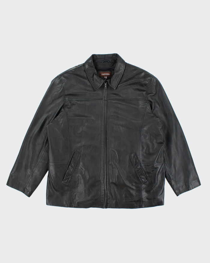 Vintage 2000's Danier Heavyweight Oversized Leather Zip Up Jacket - XXL