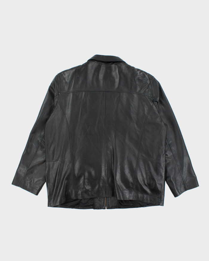 Vintage 2000's Danier Heavyweight Oversized Leather Zip Up Jacket - XXL