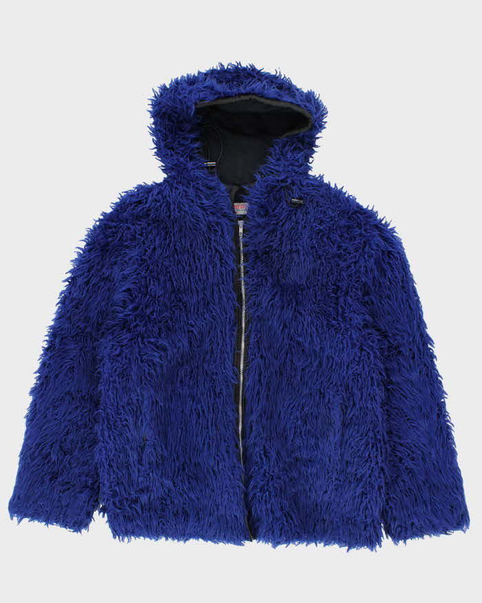Vintage Y2K Groggy Clothing Furry Hooded Jacket - XL