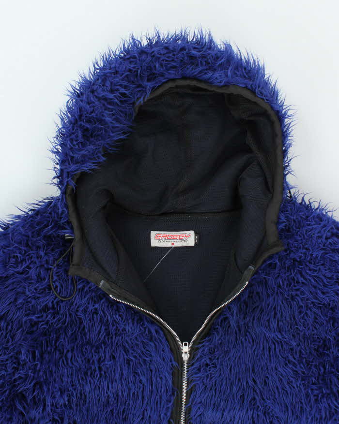Vintage Y2K Groggy Clothing Furry Hooded Jacket - XL