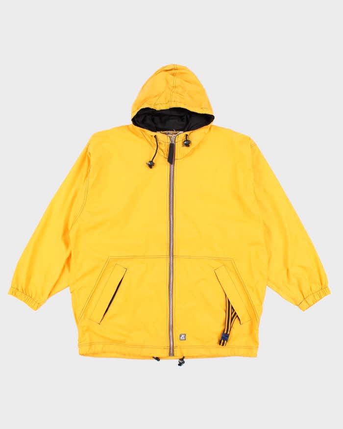 Vintage Y2k 00s K-Way Yellow Hooded Oversized Anorak - M
