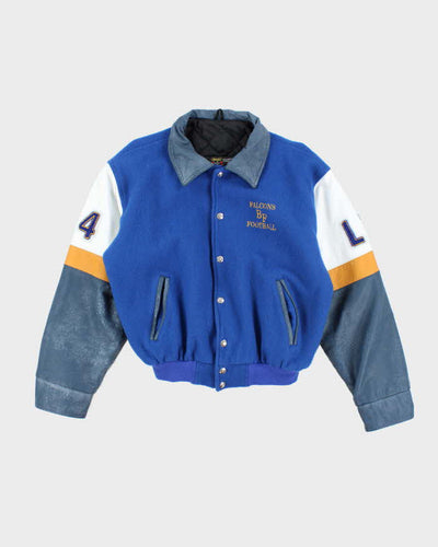 Vintage 80's Falcons Football Heavyweight Leather Varsity Jacket - M