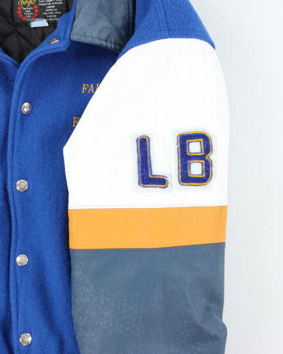 Vintage 80's Falcons Football Heavyweight Leather Varsity Jacket - M