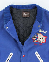 Vintage 70's Mad High Embroidered Heavyweight Leather Varsity Jacket - M
