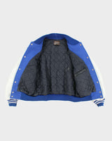 Vintage 70's Mad High Embroidered Heavyweight Leather Varsity Jacket - M
