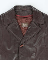 Vintage 70's Sears Button Up Double Breasted Leather Jacket - L