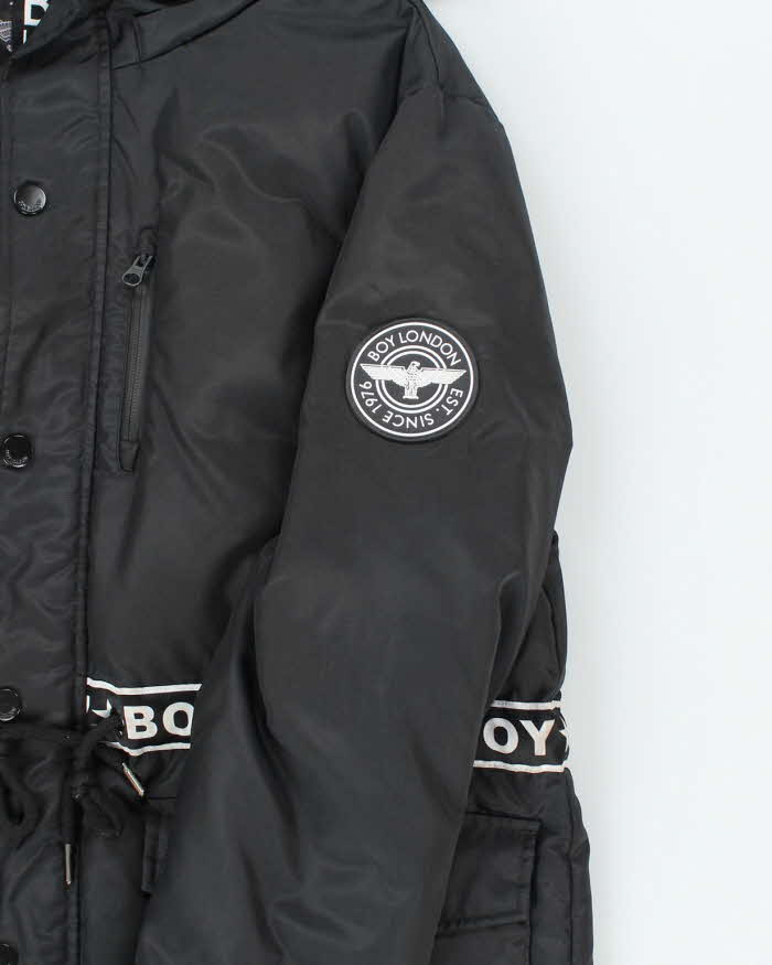 Vintage 2000er Boy London Isoliert mit Kapuzenpuffer Parka L Rokit