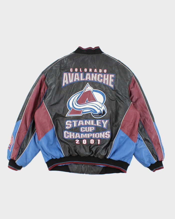 Vintage 2000's Stanley Cup Champions Heavyweight Embroidered Leather Varsity Jacket - XL