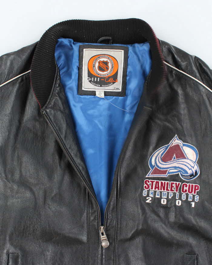 Vintage 2000's Stanley Cup Champions Heavyweight Embroidered Leather Varsity Jacket - XL
