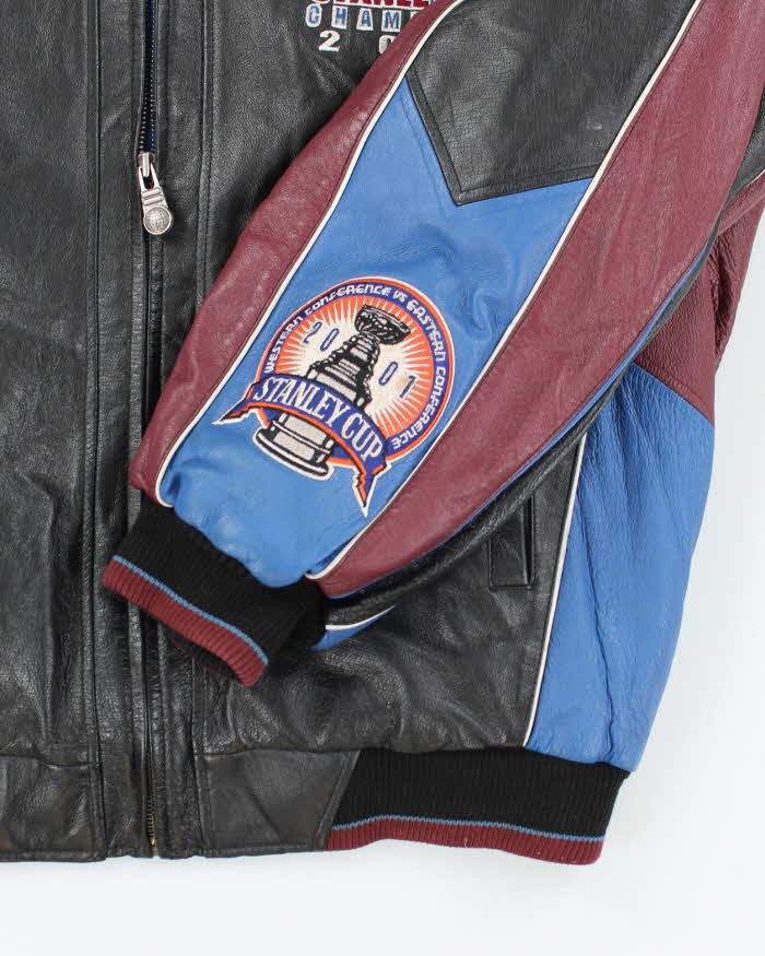 Vintage 2000's Stanley Cup Champions Heavyweight Embroidered Leather Varsity Jacket - XL