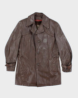 Vintage 70's Sears Double Breasted Button Up Leather Jacket - M