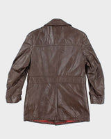 Vintage 70's Sears Double Breasted Button Up Leather Jacket - M