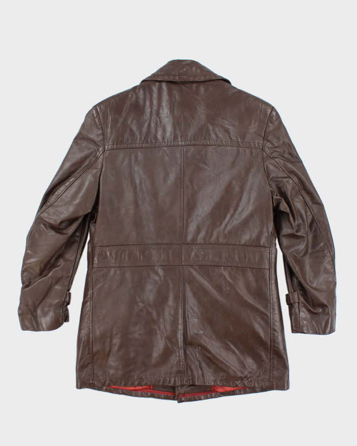 Vintage 70's Sears Double Breasted Button Up Leather Jacket - M
