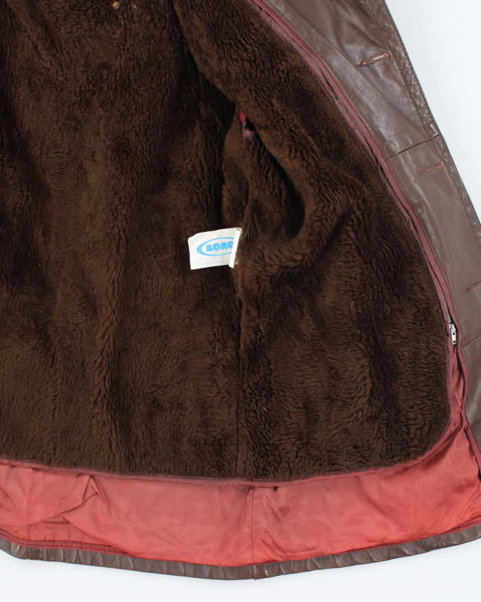 Vintage 70's Sears Double Breasted Button Up Leather Jacket - M