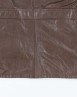 Vintage 70's Sears Double Breasted Button Up Leather Jacket - M