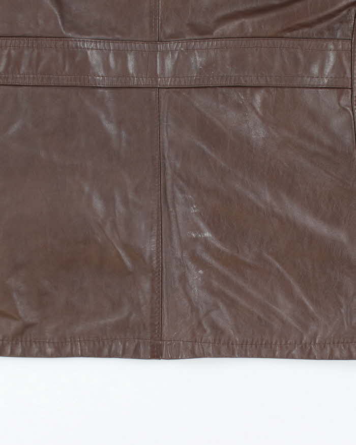 Vintage 70's Sears Double Breasted Button Up Leather Jacket - M