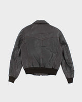 Vintage 80's Cropped Leather Sports Jacket - M