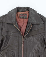 Vintage 80's Cropped Leather Sports Jacket - M