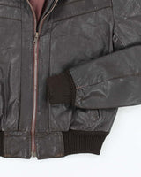 Vintage 80's Cropped Leather Sports Jacket - M