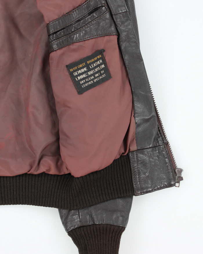 Vintage 80's Cropped Leather Sports Jacket - M